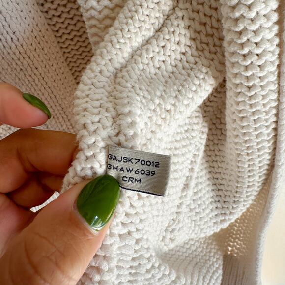 Bass Cream Knit Open Front Pocket Cardigan Sweater - XL - Picture 5 of 7